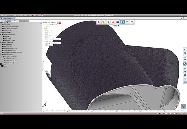 PB: Mit 4D_Additive werden VDI-Oberflächentexturen direkt auf den CAD-Modellen erzeugt zur Eliminierung der Stairstepping-Effekte beim 3D-Druck | Photo Credit: CoreTechnologie GmbH