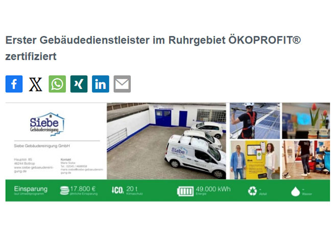 PB: ÖKOPROFIT® ist Europas erfolgreichstes Kooperationsprojekt zur Einführung von Umweltmanagement in Unternehmen, zwischen Städten oder Landkreisen und der örtlichen Wirtschaft.
