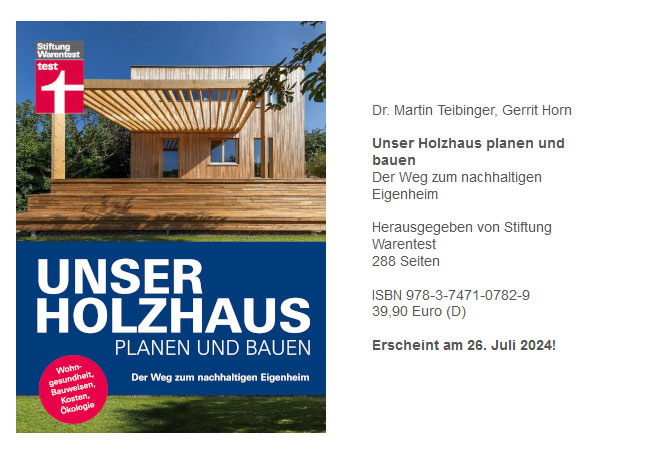 PB: Unser Holzhaus planen und bauen - Der Weg zum nachhaltigen Eigenheim / ©: Stiftung Warentest
