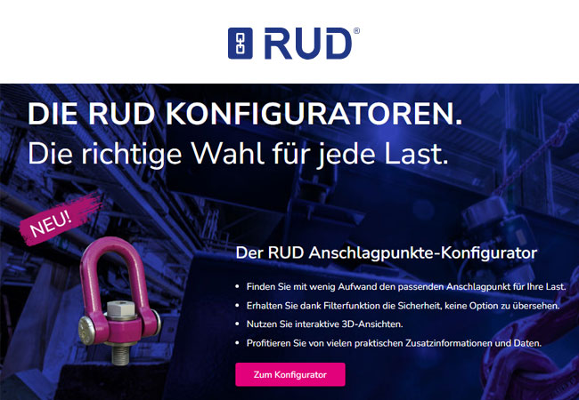 PB: RUD präsentiert 3D-Anschlagpunkte-Konfigurator