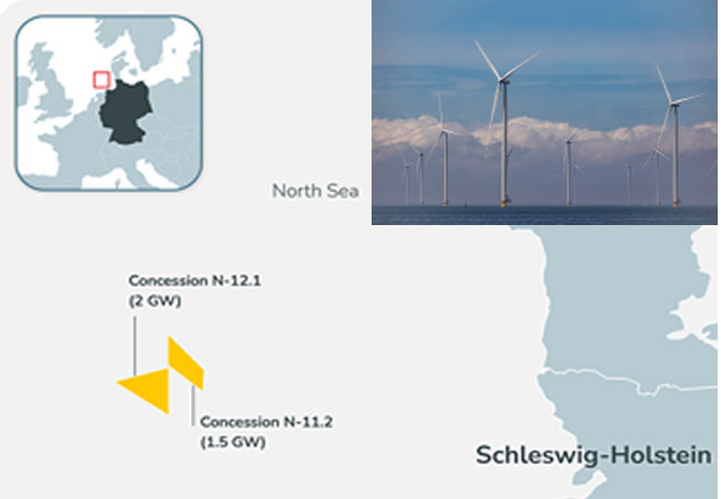 PB: Building upon the successful award of concession N-12.1 in the German North Sea last year, the award of the N-11.2 site will enable TotalEnergies to establish a 3.5 GW offshore wind energy hub, building on the quality of both sites and taking advantage of the development and operational synergies between them. / ©: TotalEnergies