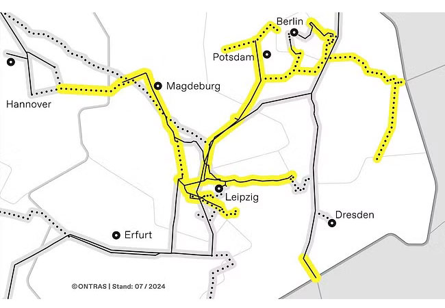PB: H2-Kernnetz in Mitteldeutschland / ©: ONTRAS