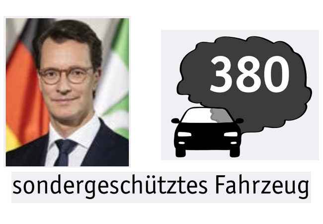 PB: Hendrik Wüst braucht als beliebter NRW-Politiker ein extra sondergeschütztes Fahrzeug mit sondergeschütztem Ausstoß