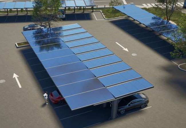 PB: Die Photovoltaik-Lösung von UV Energy ist universell einsetzbar. Sie ist selbstbalancierend und durch Erdschrauben gegen Schnee- und Windlasten befestigt, was aufwändige Fundamentarbeiten überflüssig macht. Erste Kundenprojekte stehen vor der Realisierung. / ©: UV Energy