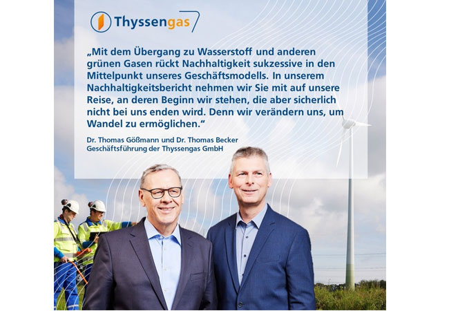 PB: Dritter Thyssengas Nachhaltigkeitsbericht "Morgen mitdenken - Wir verändern uns, um Wandel zu ermöglichen" / ©: Thyssengas GmbH