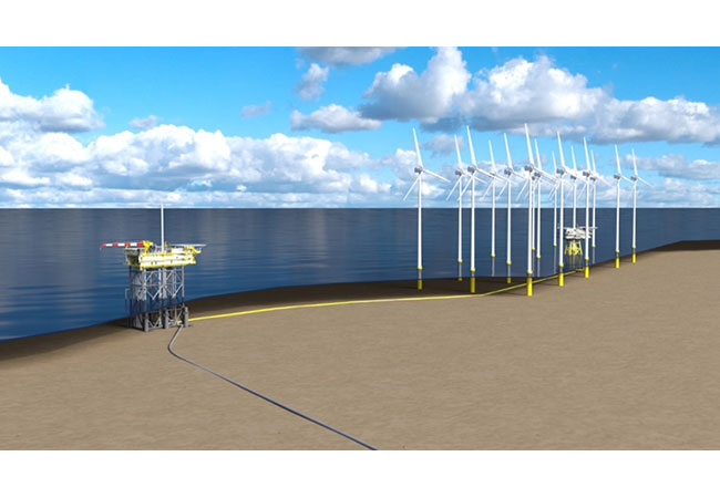 PB: Visualisierungsplattform N05-A und Verbindung zum Windpark Riffgat  / ©: ONE-Dyas B.V.