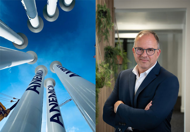 PB: Anemoi Rotor Sails / Credit: Anemoi Marine Technologies // Kim Diederichsen, CEO of Anemoi / Credit: Anemoi Marine Technologies