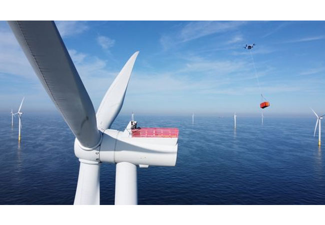 Ørsted startet weltweit ersten Einsatz von Schwerlastdrohnen im Offshore-Windpark Borssele 1&2