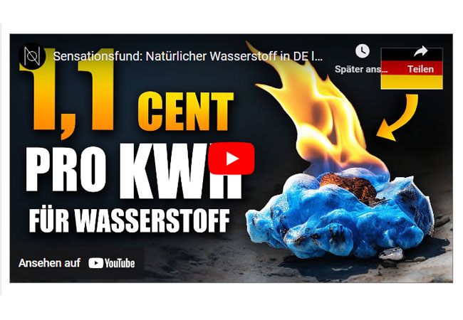 Videobild: Natürlicher Wasserstoff für 1,1 Cent pro kwh