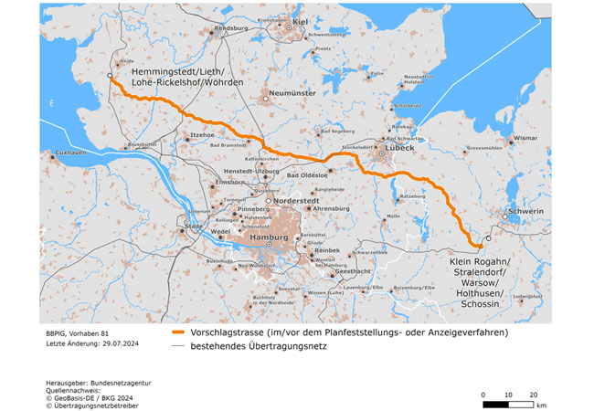 PB: NordOstLink: Öffentliche Antragskonferenzen für die Erdkabeltrasse in Schwerin und Wilster