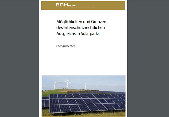 PB: Fachgutachten „Möglichkeiten und Grenzen des artenschutzrechtlichen Ausgleichs in Solarparks“