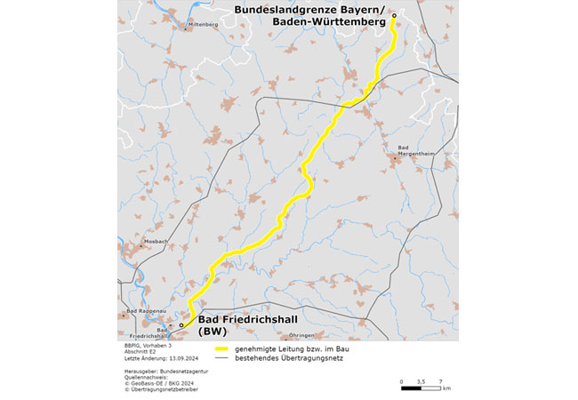 PB: Bundesnetzagentur genehmigt Abschnitt der Leitungstrasse des SuedLink zwischen Großrinderfeld und Bad Friedrichshall