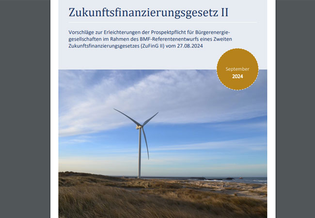 PB: BWE fordert Erleichterungen bei der Prospektpflicht für Bürgerenergieprojekte