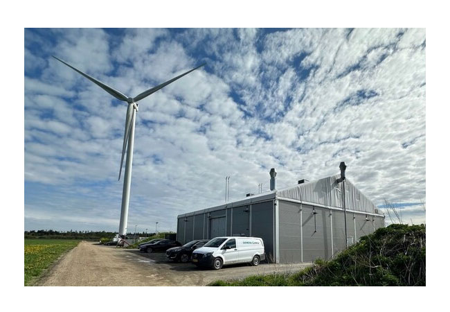PB: OffgridWind-Testaufbau im dänischen Floe. © Thomas Schwabe, Siemens Gamesa, Leitprojekt H₂Mare