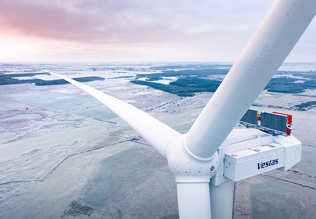 PB: Beispielhafte Darstellung einer V236-15,0-MW-Turbine in Østerild, Dänemark, die im Offshore-Projekt Empire Wind an der amerikanischen Nordostküste zum Einsatz kommen wird. / ©: Vestas Wind Systems A/S