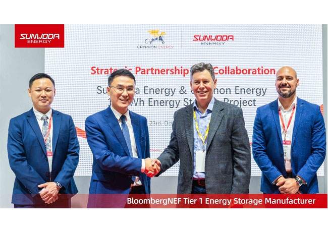 Sunwoda Energy und Gryphon Energy schmieden Partnerschaft für 1,6-GWh-Energiespeicherprojekt