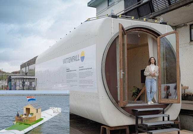 PB: Ausrangierte Windenergieanlage wird umgebaut zum Tiny House, Rotorblätter zu schwimmenden Wohnlandschaften / ©: Foto J.Lousberg / Vattenfall