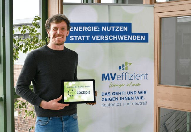 PB: Robert Reinschmidt, Technischer Berater bei MVeffizient, stellt die ecocockpit-Seite von MVeffizient vor (Foto: LEKA MV)
