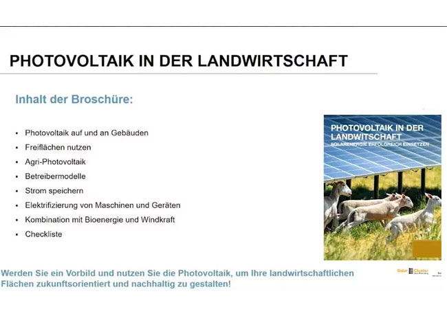 PB: Broschüre über Photovoltaik in der Landwirtschaft / ©: PV-Netzwerk BW