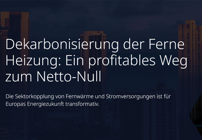 pb. Fernwärme ist der Schlüssel zu erschwinglicher und flexibler dekarbonisierter Energie, so eine neue Studie von Wärtsilä