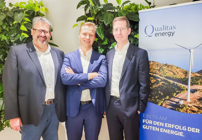 PB: Stefan Ebeling - Director Project Development, Philipp Wagener - Chief Financial Officer (CFO), Peter Lütkebohmert - Head of Structured Finance & Project Structuring (v.l.n.r.) / ©: Qualitas Energy