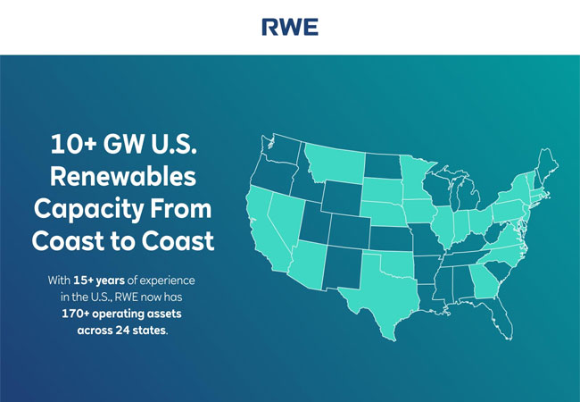 PB: RWE baut grüne Erzeugungskapazität in den USA auf 10 Gigawatt aus