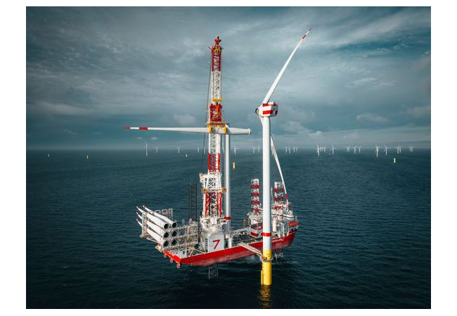 PB: Installation einer Windkraftanlage in Borkum Riffgrund 3. / ©: Ørsted
