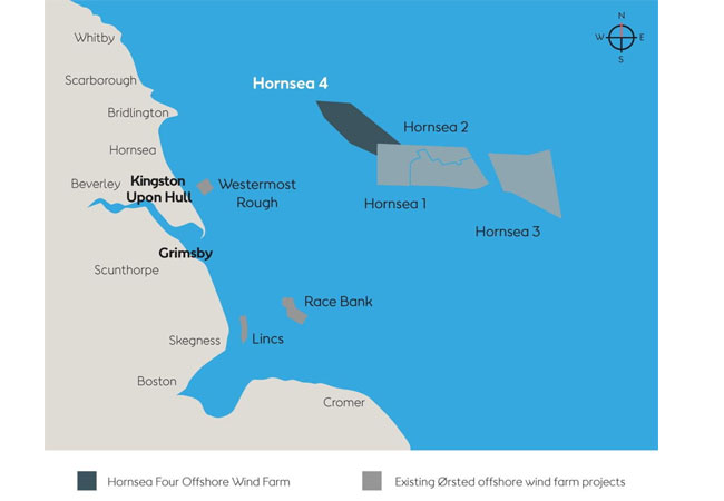 PB: Im Februar 2025 sollen die geotechnischen Vermessungsarbeiten am Offshore-Windpark Hornsea Four in Großbritannien beginnen. / ©: Ørsted