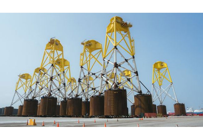 PB: Die Windparks Greater Changhua 2b und 4 werden erstmals im asiatisch-pazifischen Raum die pfahlfreie Technologie der Suction Bucket Jacket-Fundamenttechnologie nutzen. Copyright: Ørsted