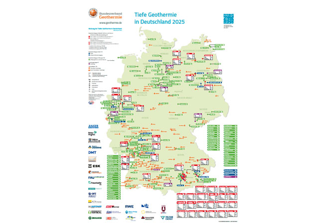 PB: BVG-Landkarte: Über 150 Geothermieprojekte mit ingesamt bis zu zwei Gigawatt geplant / ©: BVG