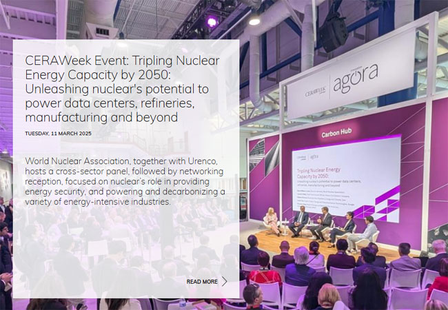 PB: AGORA CERAWeek Event: Tripling Nuclear Energy Capacity by 2050: Unleashing nuclear's potential to power data centers, refineries, manufacturing and beyond / ©: World Nuclear Association