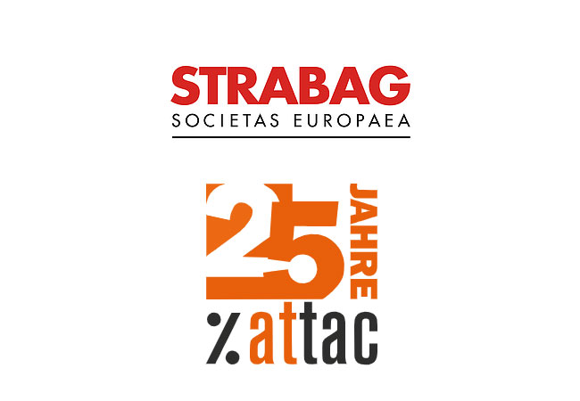 Logos: Strabag/Attac
