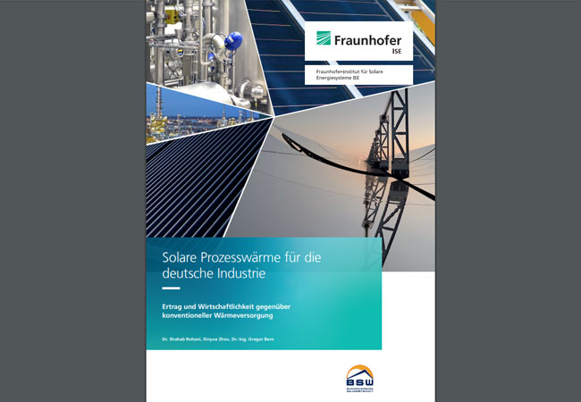 PB: Die Studie basiert auf dynamischen Systemsimulationen und betrachtet verschiedene standortbedingte Sonneneinstrahlungswerte, Kollektortechnologien, Temperaturbereiche und die Integration von Wärmespeichern in über 6.000 simulierten Systemkonfigurationen. Dabei wurden jeweils reale und prognostizierte Erdgaspreise, CO₂-Steuer-Abgaben und bestehende Förderinstrumente berücksichtigt. / ©: Fraunhofer-Institut für Solare Energiesysteme ISE