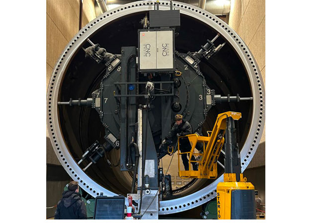 PB: CNC Onsites "Goliath“ fräst Vestas-Turmflansche bei Welcon und erfüllt engere Toleranzanforderungen / ©: CNC Onsite