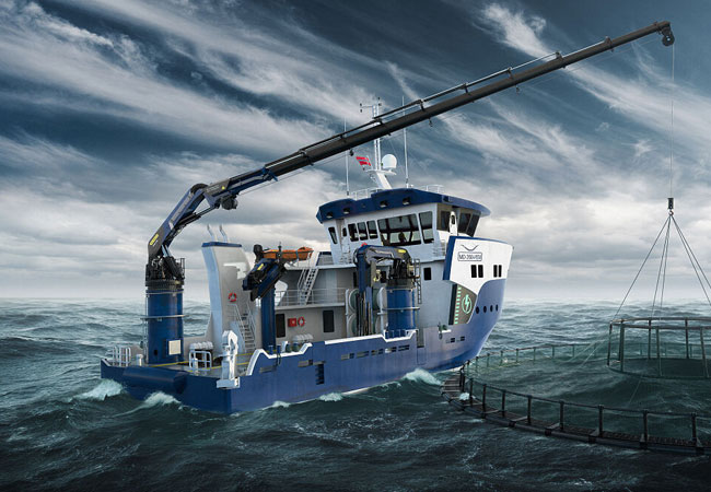 PB: Der PFM 2100 kombiniert Reichweite, Präzision sowie Kraft und bietet damit eine vielseitige Lösung. / ©: PALFINGER MARINE