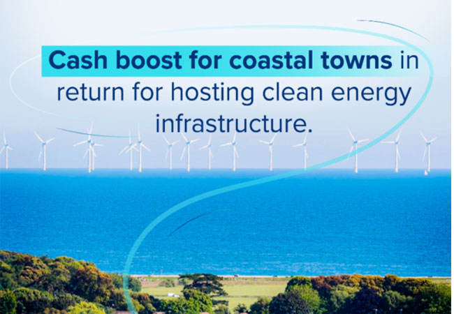 PB: Communities to receive funding for hosting clean energy infrastructure as part of plans to make Britain a clean energy superpower.