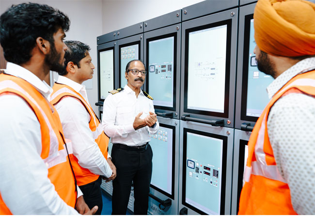 PB: Seafarer training on alternative fuels: the new methanol bunkering simulator from Wärtisä at BSM's Maritime Training Centre in Kochi / ©: BSM 