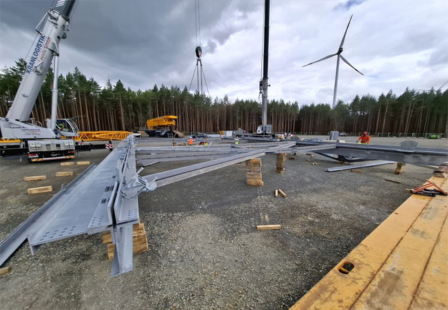 PB: Baustelle GICON®-Höhenwindturm, der höchsten Windenergieanlage der Welt / ©: GICON®