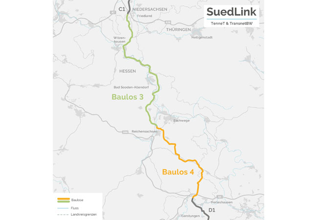 PB: Grünes Licht für den weiteren Ausbau des SuedLink`s in Hessen / C2_Karte
