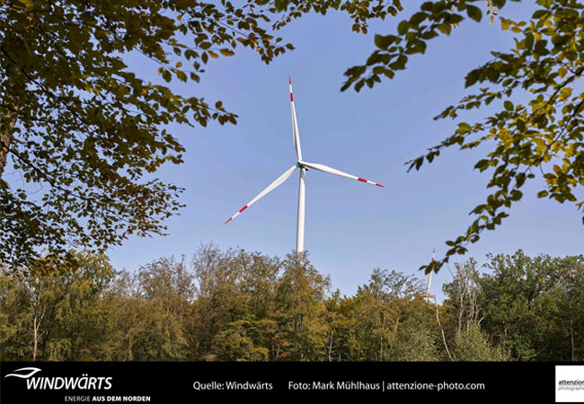 PB: MVV-Windpark "Siegfriedeiche und Buhlenberg". Quelle: Windwärts, Foto: Mark Mühlhaus | attenzione-photo.com / ©: MVV