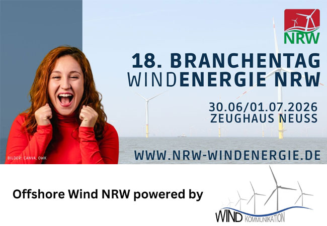 PB: Jetzt Platz sichern: 18. Branchentag Windenergie NRW – das Forum für die Energiezukunft