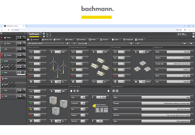 PB: Außer Windenergieanlagen lassen sich in die neue SCADA-Lösung „forsiteSCADA“ von Bachmann electronic auch Photovoltaik-Parks, Batteriespeicher oder Blockheizkraftwerke integrieren. ©: Bachmann electronic