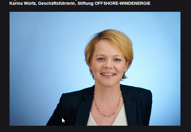 PB: Karina Würtz, Geschäftsführerin, Stiftung OFFSHORE-WINDENERGIE