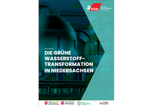 PB: Studie „Die grüne Wasserstofftransformation in Niedersachsen“ / ©: DGB Niedersachsen 