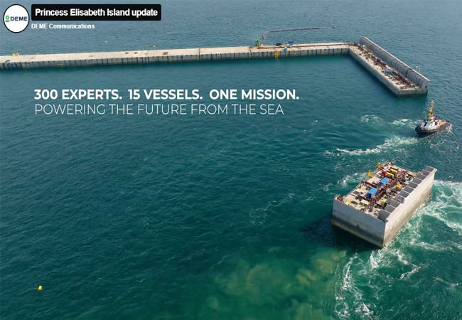 Videobild: Die erste EnergieInsel der Welt nimmt in Belgien Gestalt an / c: DEME