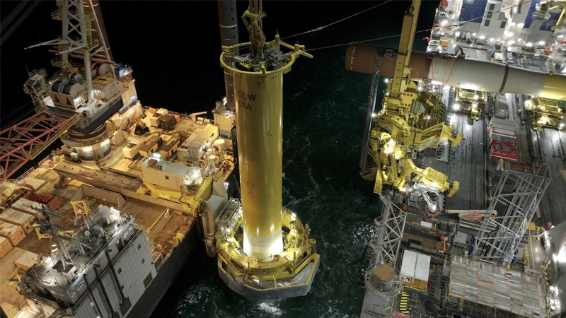 PB: Geräuscharme Fundamentinstallation im Offshore-Windpark Gode Wind 3 / ©: Ørsted