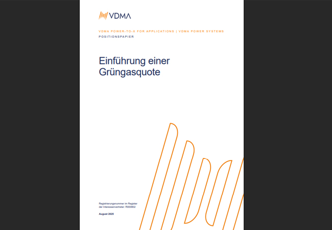 PB: POSITIONSPAPIER - Einführung einer Grüngasquote / ©: VDMA