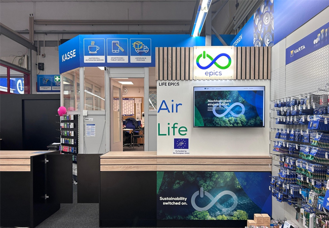 PB: Die neue Repair Corner bei EURONICS Dworak in Lauterbach: Im Rahmen des EU-Projekts "Life EPICS" setzt EURONICS auf nachhaltige Services direkt am Point of Sale. / ©: EURONICS Deutschland eG