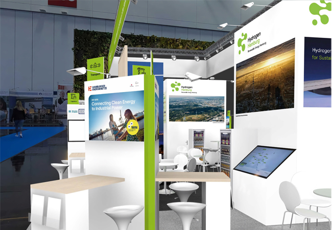 Pressefoto: Hydrogen Technology World Expo Gemeinsam mit den Akteuren der Hamburger Wasserstoffwirtschaft präsentieren die Hamburger Energienetze das Wasserstoff-Industrie-Netz HH-WIN auf der Messe ‚Hydrogen Technology World Expo‘ in Halle B6 an Stand 6K35. Bild: Hamburger Energienetze