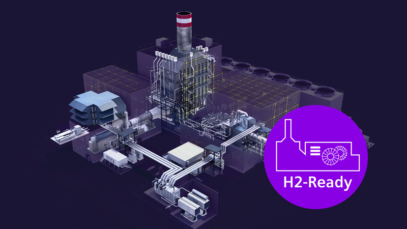 PB: Hydrogen readiness - New gas power plants should be built to allow cost-effective conversion to run on up to 100% hydrogen, minimizing future retrofit expenses and ensuring easy adaptation. / ©: Siemens Energy Global GmbH & Co. KG